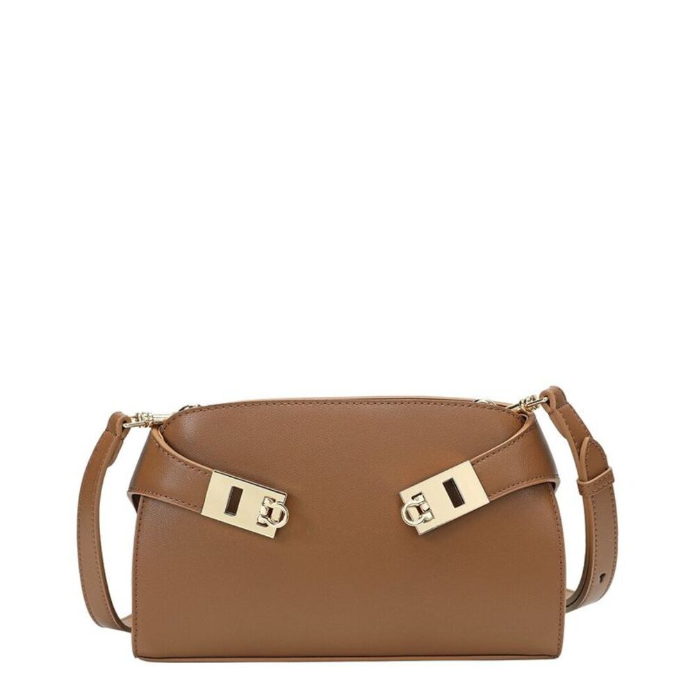 Tiffany & Fred Paris Structured Smooth Leather Crossbody, Brown